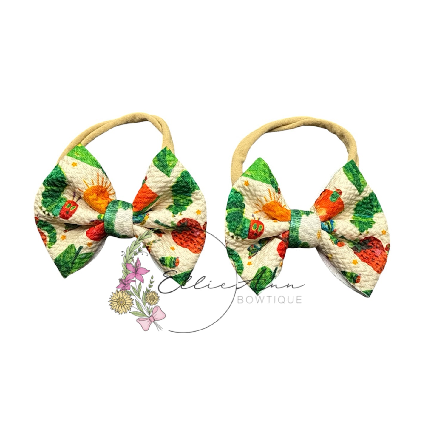 3 inch fabric bows on Nylon headband