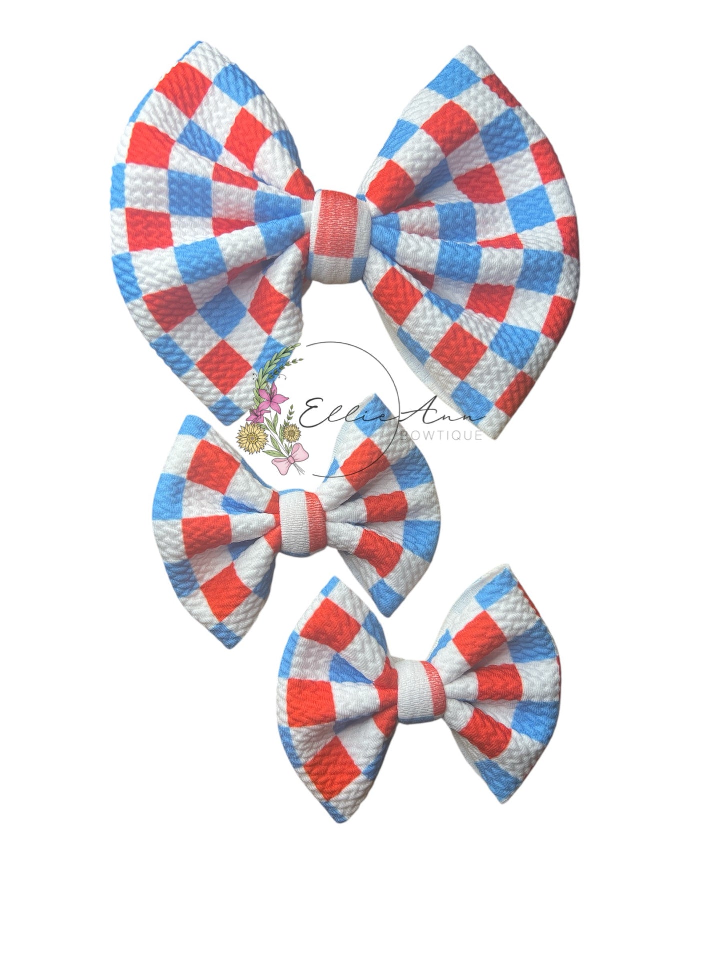 RWB Checkered Fabric bows