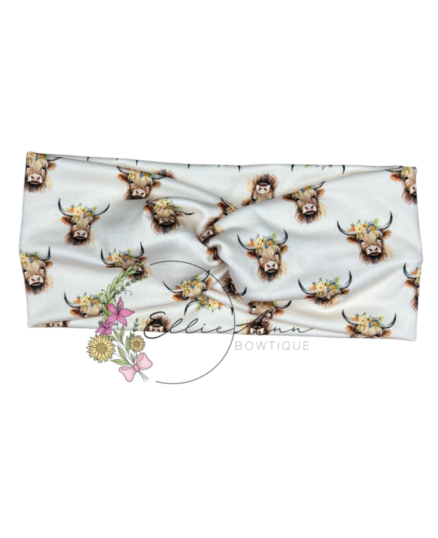 DBP Twist headband Highland Cow
