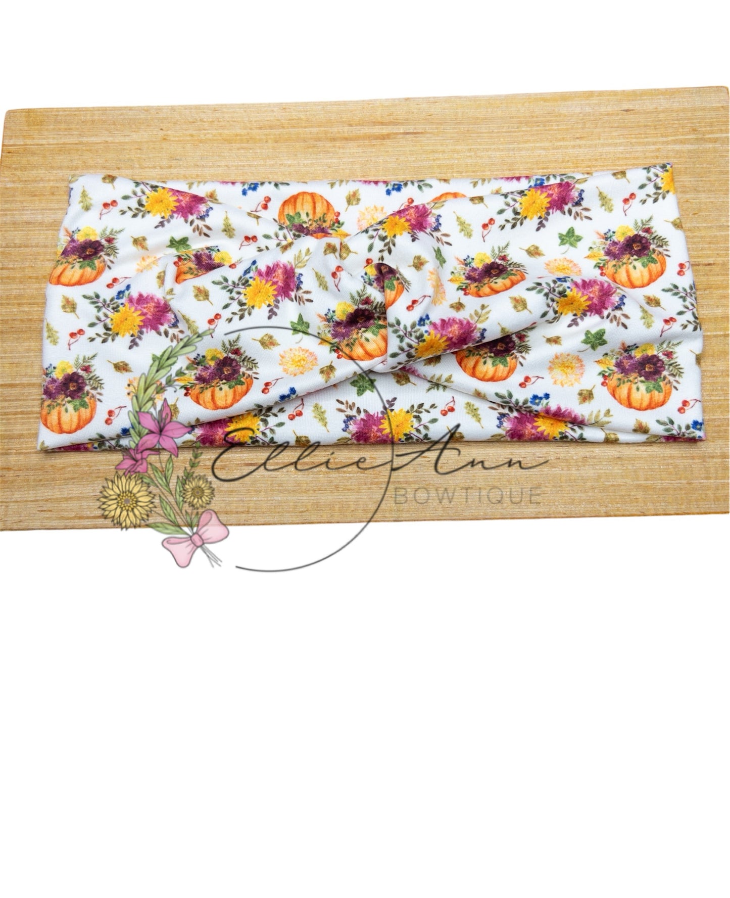 DBP Floral Pumpkins Twist Headband