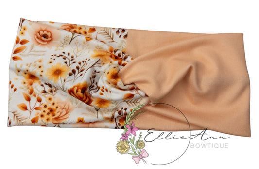 DBP Twist Headband Peachy floral