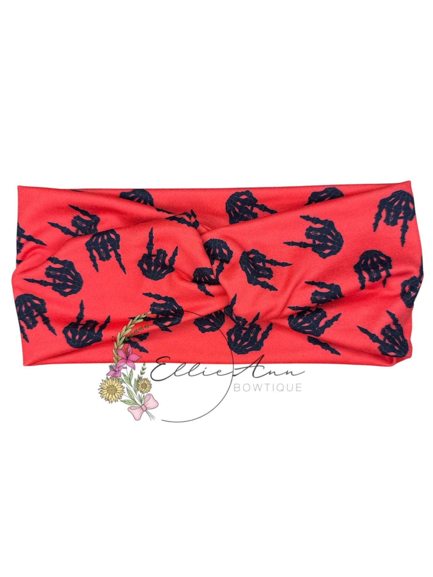 DBP Twist Headband Red skeletal rock