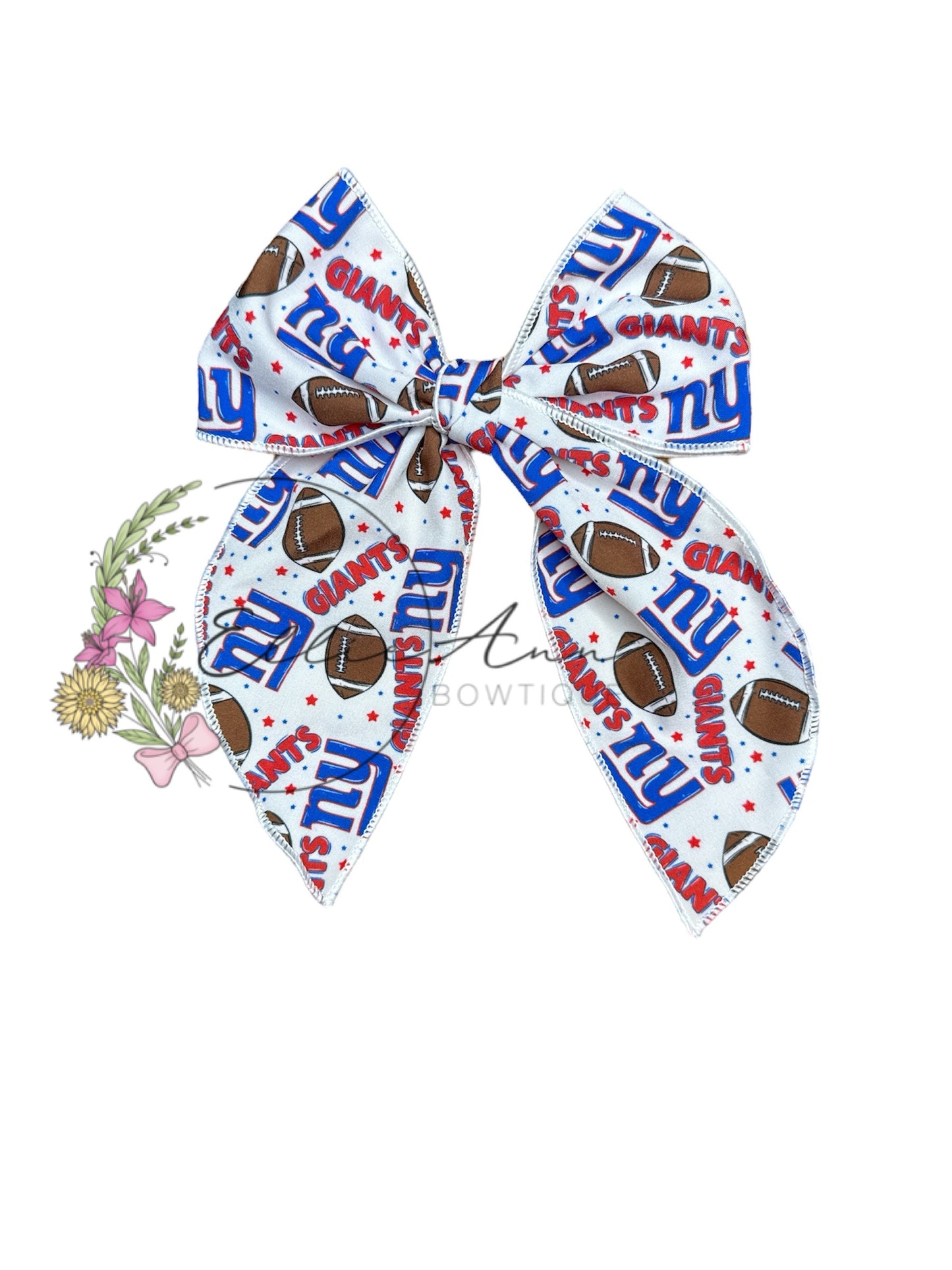 Serged hair bows- Football