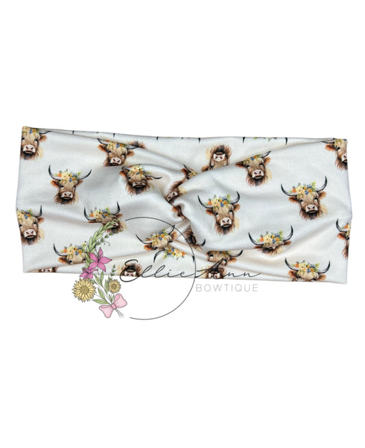 DBP Twist headband Highland Cow