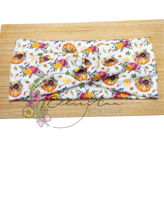 DBP Floral Pumpkins Twist Headband