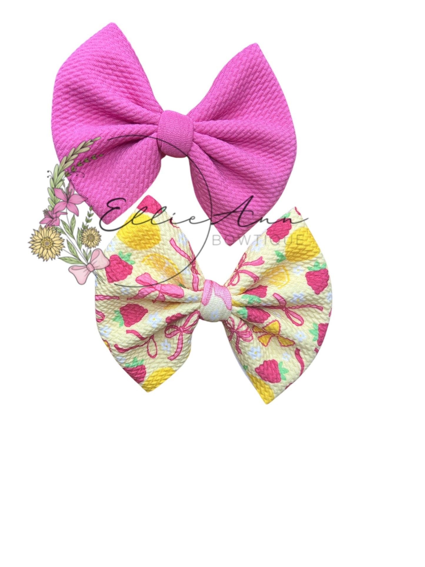 5 inch fabric Bows on clips